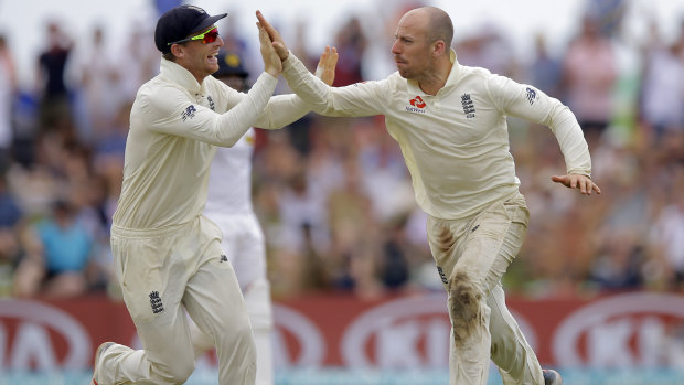 Jack Leach (left) was man of the match in the Test outing against Ireland last year.