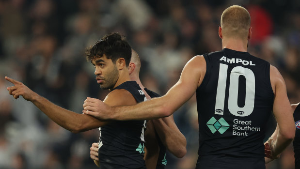 Luckless Blues forward Jack Martin (left) has injured his calf.