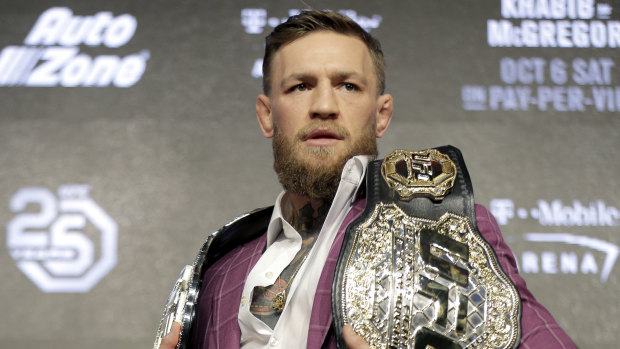 Showman: Conor McGregor relishes the spotlight ahead of his return to the octagon.