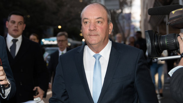 Daryl Maguire outside ICAC on Friday. He resigned from the Liberal Party at the end of the day's hearing. 