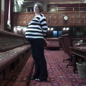 Pavey, pregnant with Emily, after she won pre-selection for an Upper House seat in 2002.
