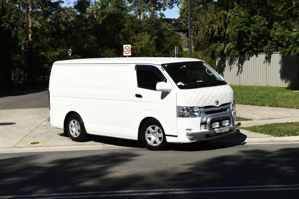 The coroner leaves Anglicare's Newmarch House aged care facility at Caddens on Thursday.