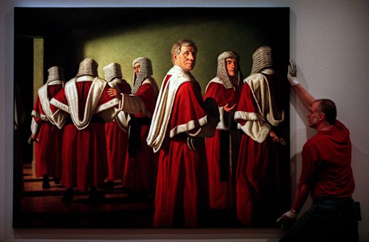 Ralph Heiman’s Radical Restraint, featuring former High Court judge Michael Kirby, is one of the most popular pieces at Canberra’s National Portrait Gallery.