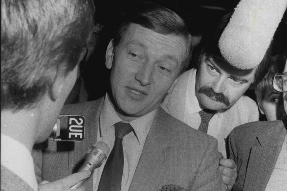 Soviet spy Valeryi Ivanov at Sydney airport after being expelled from Australia.