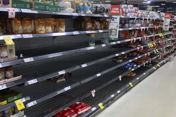 Staples like rice are being stripped from shelves in places like Woolworths in Melville.