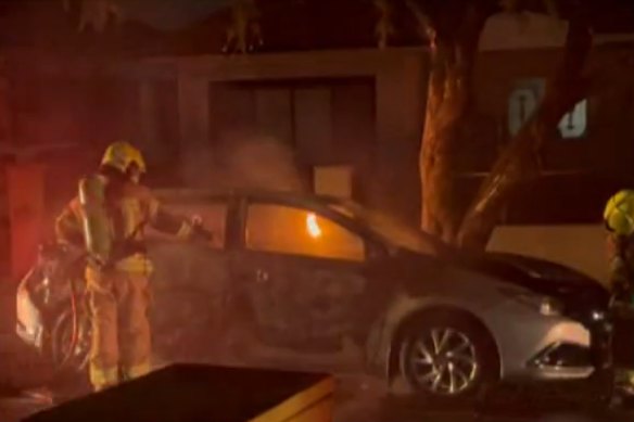 A burnt out car was found at Fairfield East, near the site of the Condell Park shooting.