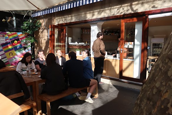Outdoor dining at Theeca.