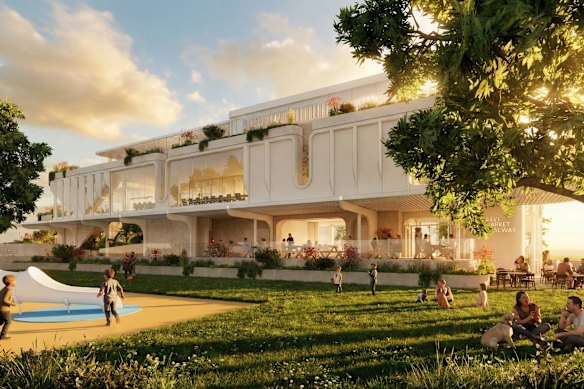 A café and fish and chips takeaway, a 300-seat restaurant with private dining rooms, a rooftop bar, function spaces, and a sports bar lounge are planned. 