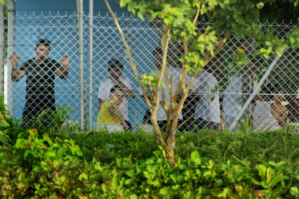 Asylum seekers on Manus Island, photographed in 2013.