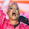 Pop star Pink in concert at Allianz Stadium.