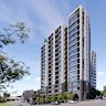 An artist’s render of the 17-storey affordable housing tower proposed for Para Rd, Greensborough.