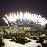 Olympic closing ceremony fireworks.