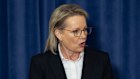 Sussan ley addresses her party room on Monday.