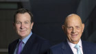 Premier Investments retail boss Mark McInnes (left) and executive chairman Solomon Lew (right)