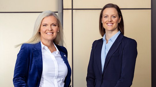 CEO of Paralympics Australia Catherine Clark and champion swimmer Ellie Cole.