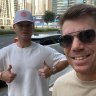 Jake Fraser-McGurk with David Warner in Dubai.