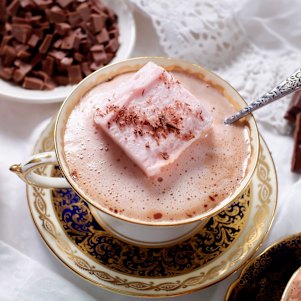 Jane de Graaff’s hot chocolate with marshmallow.