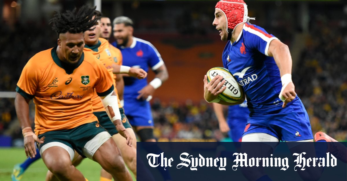 pics Wallabies Vs France Sydney https www smh com au sport rugby union wallabies half time player ratings the stars who are shining and struggling in game one against france 20210707 p587sn html