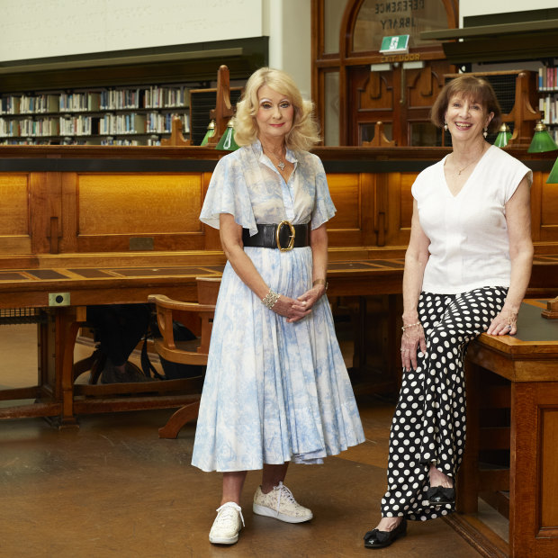 Philanthropists Krystyna Campbell-Pretty, left, and Helen Sykes, are key supporters of the State Library Victoria’s Women Writers Fund.