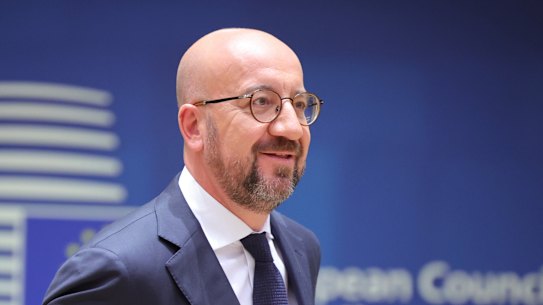 European Council President Charles Michel arrives for the an extraordinary meeting of EU leaders to discuss Ukraine, energy and food security in Brussels.