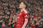 Liverpool’s Florian Wirtz celebrates after scoring his side’s fourth goal.