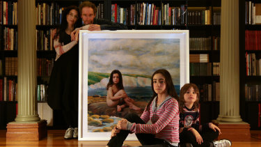 Polixeni Papapetrou and Robert Nelson in 2008 with Olympia Nelson, then 11, and Solomon Nelson, 9.  