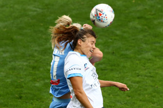 Double header: Sydney's Sofia Huerta and Melbourne's Ellie Carpenter at AAMI Park. 