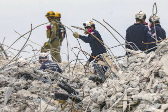 The search and rescue teams found several more bodies in the voids in the basement of the collapsed tower. 