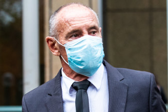 Chris Dawson outside the NSW Supreme Court this month.