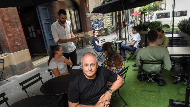 Restaurant tsar Chris Lucas at his Chin Chin parklet.