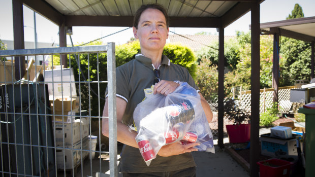 Thieves climbed Mirjam Herzog's gate to steal cans and bottles she had saved to recycle for cash.
