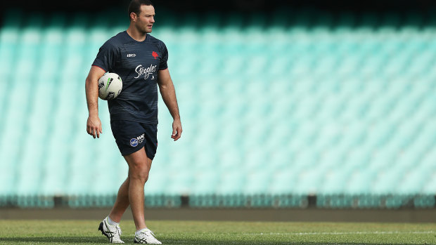 Roosters skipper Boyd Cordner trains on the SCG in the lead-up to the October 6 NRL grand final.
