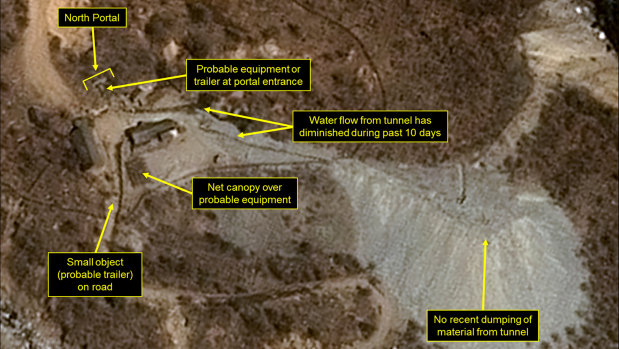 The Punggye-ri nuclear test site pictured on April 12.