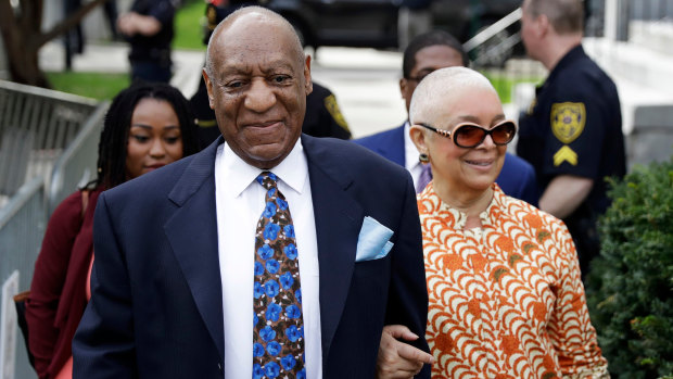 Bill Cosby arriving at court with his wife, Camille.