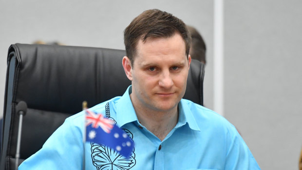 Minister for International Development Alex Hakwe at the Pacific Islands Forum in Tuvalu in August. 