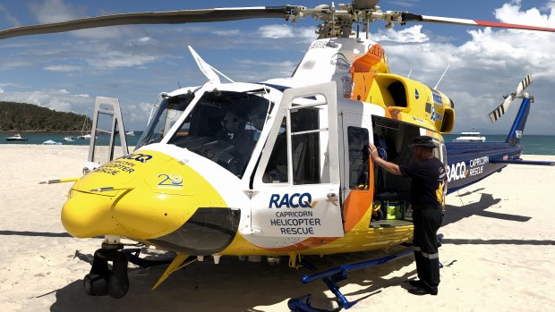 FILE IMAGE: The RACQ Capricorn Rescue helicopter flew a medical team to North West Island on Monday evening.