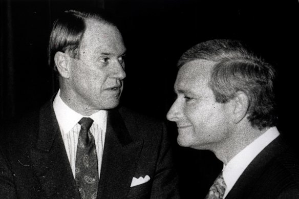 Baird with former NSW premier Nick Greiner in 1992.