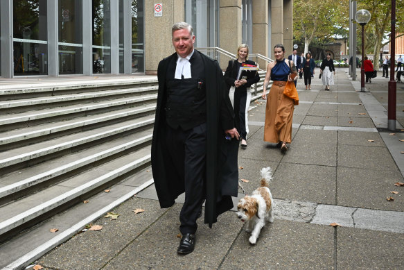 The ABC’s barrister, Ian Neil, SC, outside the Federal Court in Sydney on Friday.