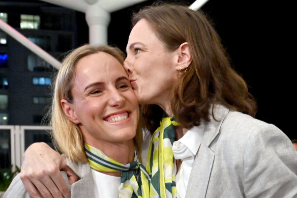 Cate and Bronte Campbell in Tokyo.