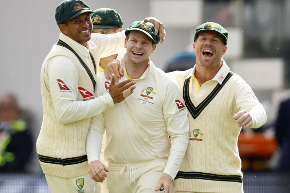 Usman Khawaja, Steve Smith and David Warner.