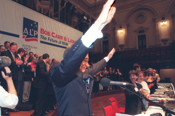 Bob Carr, then premier, at the 1996 NSW Labor Conference at Sydney Town Hall.
