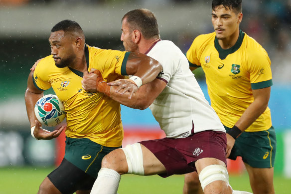 Sekope Kepu at the 2019 Rugby World Cup.