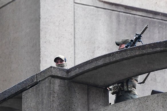 Snipers on rooftops in Sydney for Israeli President Isaac Herzog’s official state visit. 