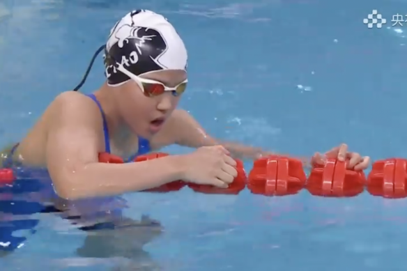 Chinese 11-year-old swimmer Yu Zidi.
