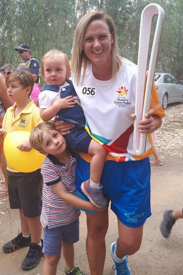 Sharelle McMahon with her son, Xavier, and daughter, Ruby.