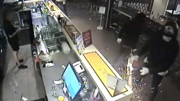 The men damaged the bar and punched a security guard.