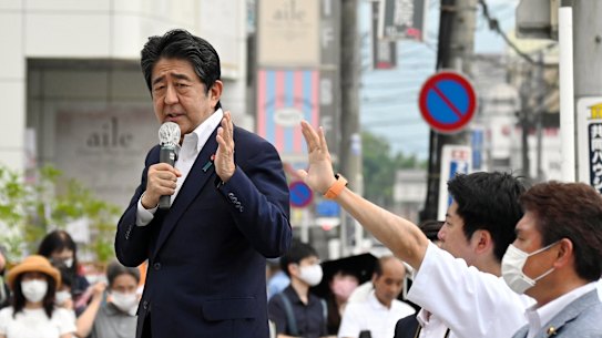 Former Japanese prime minister Shinzo Abe was delivering a campaign speech in Nara before being shot. 