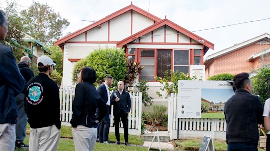 The auction of 16 Princess Avenue, North Strathfield, on Saturday 