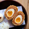 Japanese-style scotch egg with yuzu fennel and kewpie at Canteen.