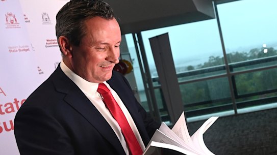 WA Premier and Treasurer Mark McGowan delivers the state’s 2021 budget.
